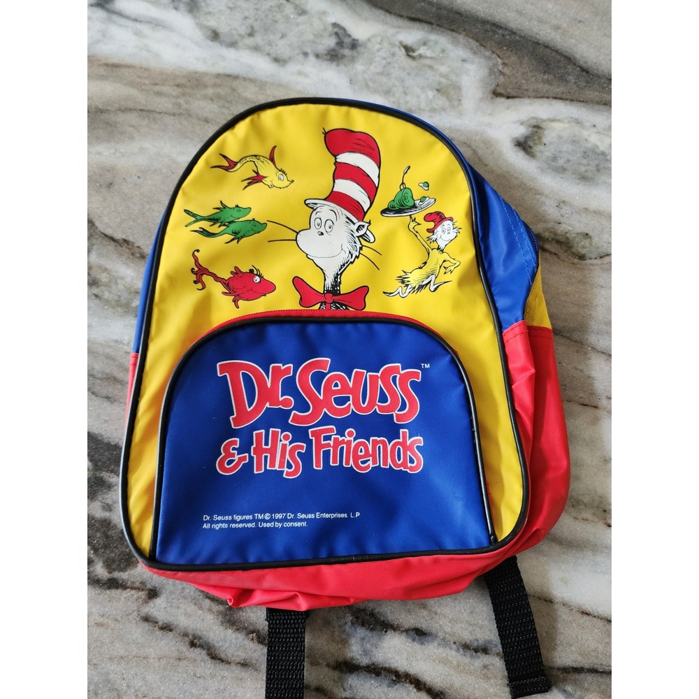 Vintage 90s Dr. Seuss & His‎ Friends Backpack 1997 Sandvik Chrildrens Kids